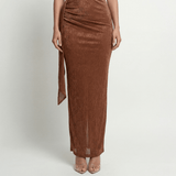 Satin One Shoulder Maxi Dress Bodycon4