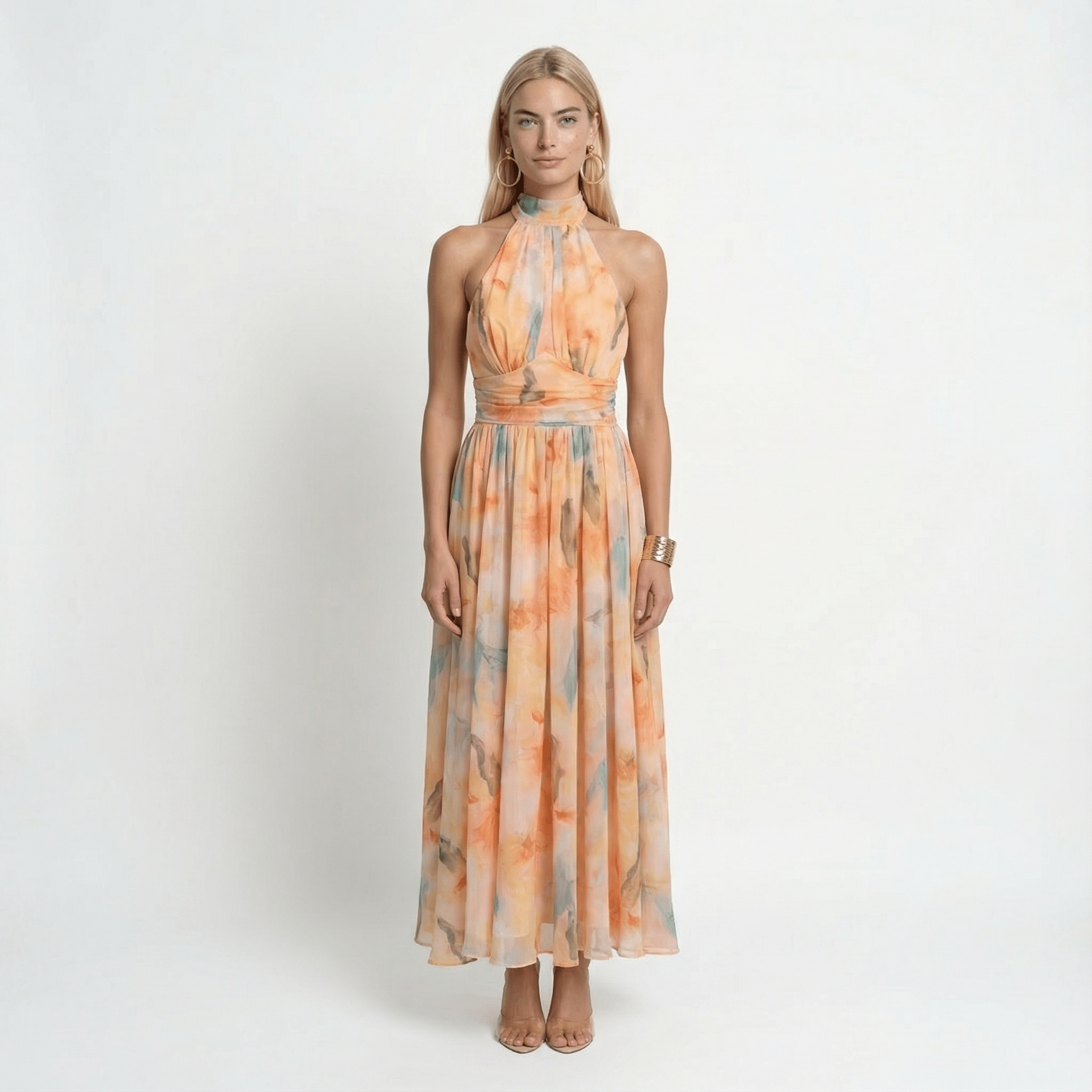 Watercolour Halter Maxi Dress Relaxed1