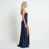 Twisted Off-Shoulder Maxi Dress – Relaxed Fit, Evening Party, Formal Womens
