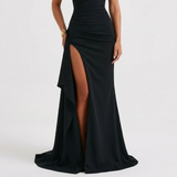Twisted Off-Shoulder Maxi Dress – Relaxed Fit, Evening Party, Formal Womens