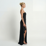 Twisted Off-Shoulder Maxi Dress – Relaxed Fit, Evening Party, Formal Womens