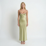 Floral Embroidered Maxi Dress – Sleeveless, Round Neck, Elegant Womens