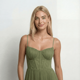 Pleated Fit And Flare Midi Dress2